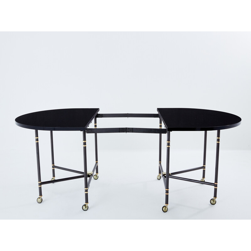 Table à repas vintage Royal extensible en chêne massif par Pierre Delbée pour Maison Jansen, 1960