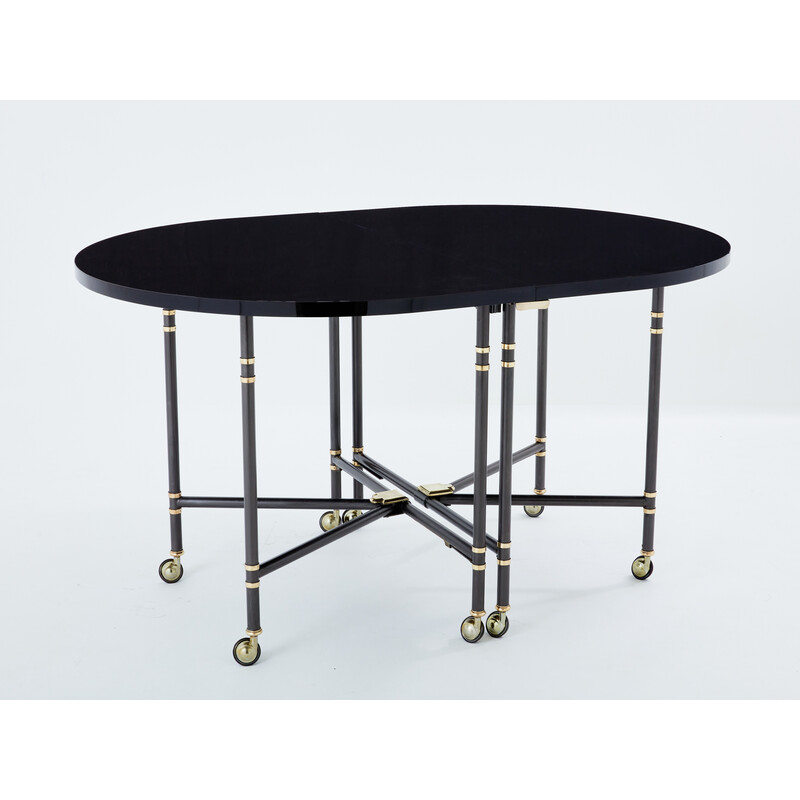 Table à repas vintage Royal extensible en chêne massif par Pierre Delbée pour Maison Jansen, 1960