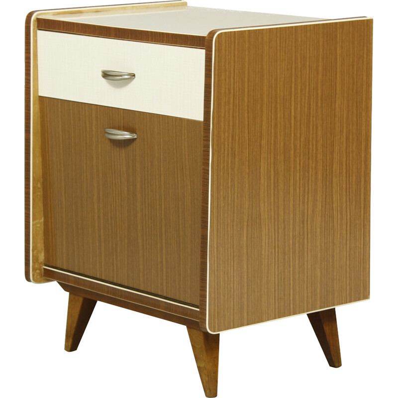 Vintage wood and formica nightstand, Germany 1960