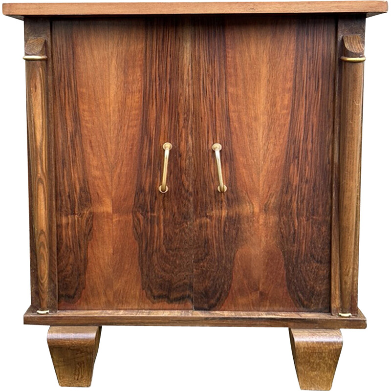 Vintage Art Deco bar cabinet in rosewood and gilded brass, 1930