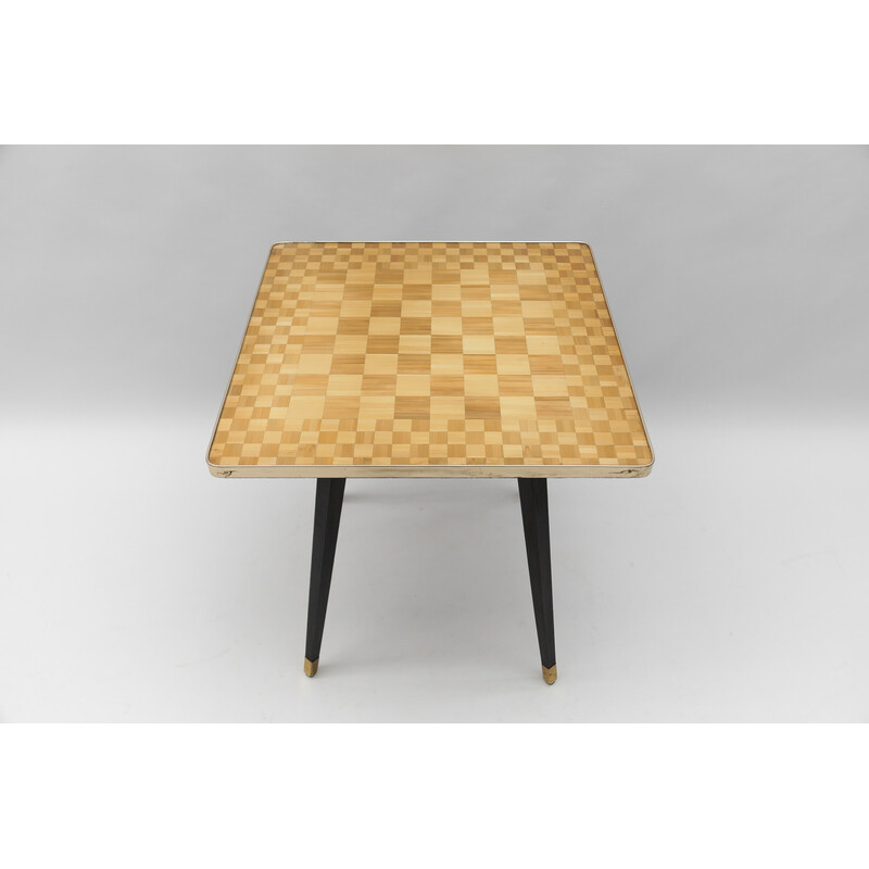 Vintage modern brass game table, Italy 1950