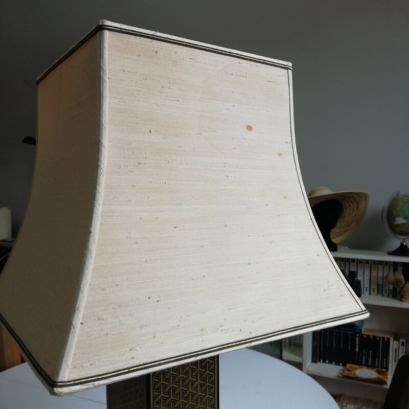 Lampe vintage pagode à décor doré, 1970