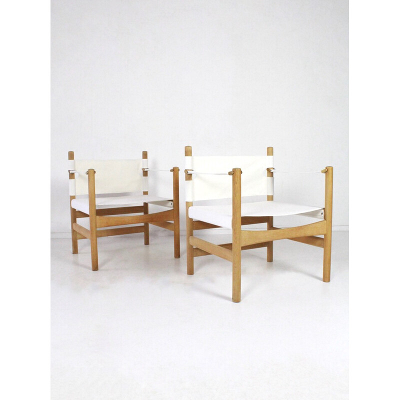 Pair of vintage armchairs model 2221 by Børge Mogensen for Fredericia Stolefabrik, Denmark 1950