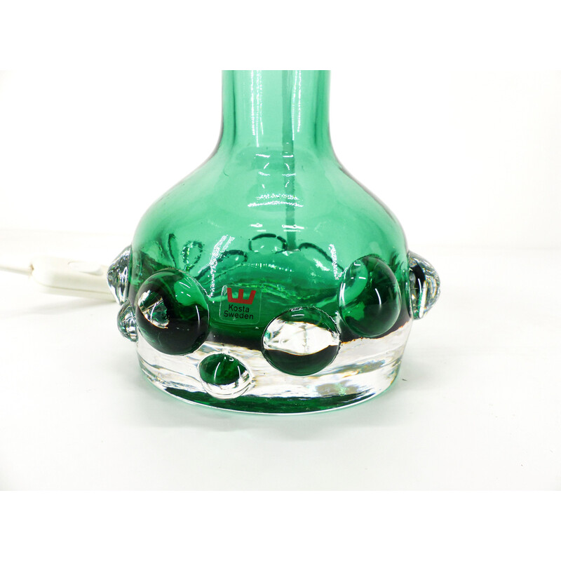 Lampe vintage en verre translucide épais vert par Hans-Owe Sandeberg pour Kosta, Suède 1960