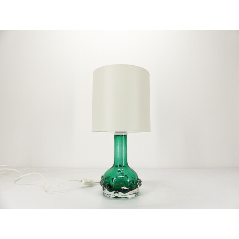 Lampe vintage en verre translucide épais vert par Hans-Owe Sandeberg pour Kosta, Suède 1960