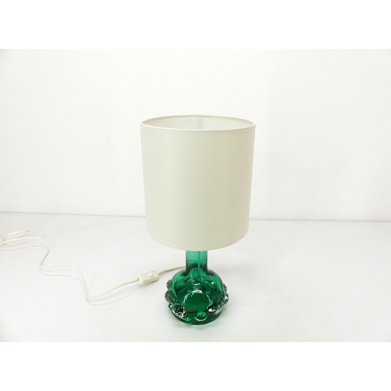 Lampe vintage en verre translucide épais vert par Hans-Owe Sandeberg pour Kosta, Suède 1960