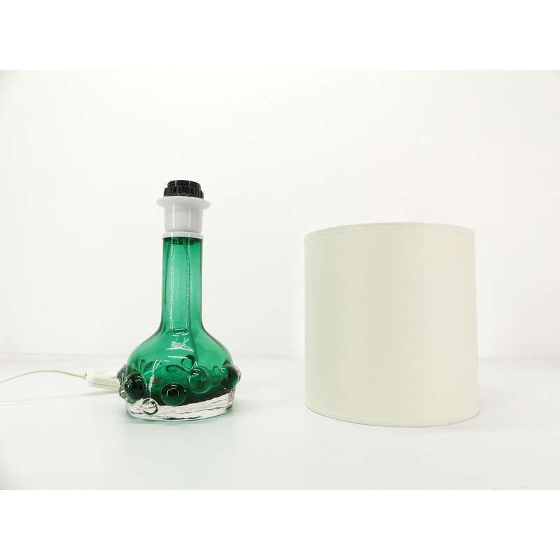 Lampe vintage en verre translucide épais vert par Hans-Owe Sandeberg pour Kosta, Suède 1960