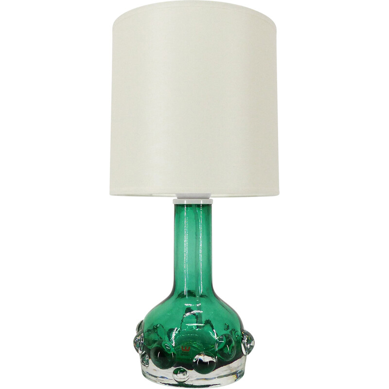 Lampe vintage en verre translucide épais vert par Hans-Owe Sandeberg pour Kosta, Suède 1960