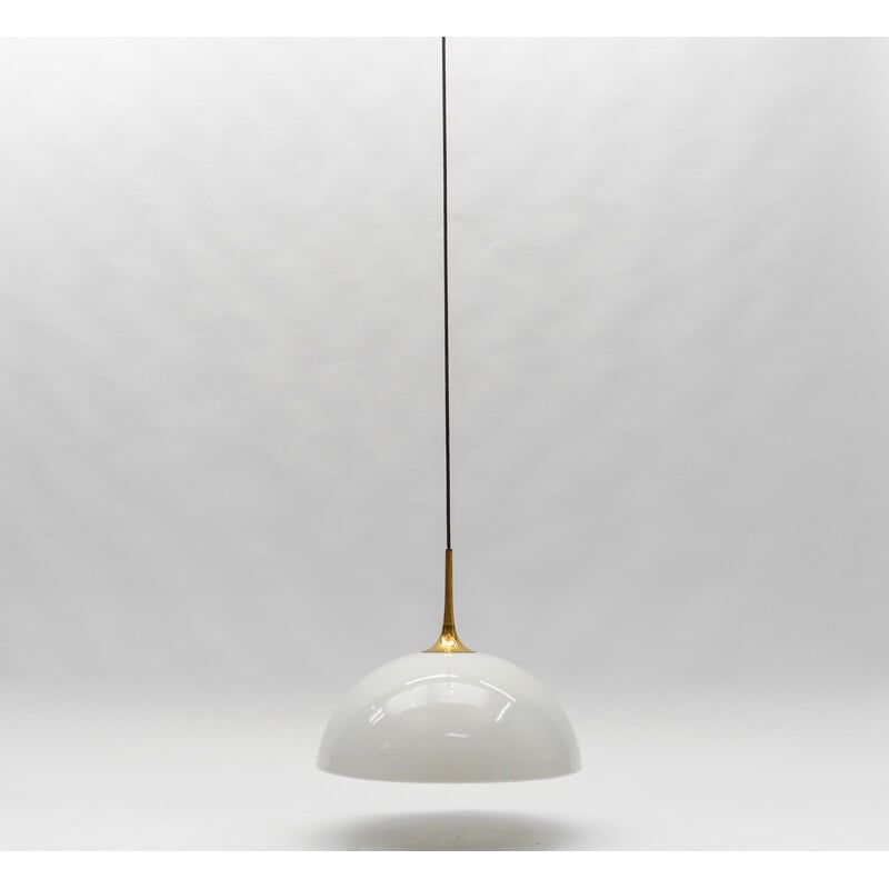Vintage Posa pendant lamp in brass and ceramic by Florian Schulz, 1970