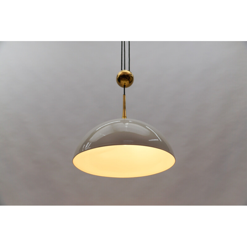 Vintage Posa pendant lamp in brass and ceramic by Florian Schulz, 1970