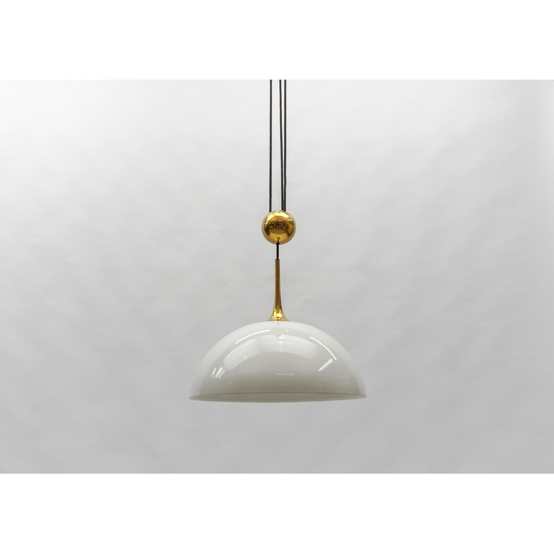 Vintage Posa pendant lamp in brass and ceramic by Florian Schulz, 1970