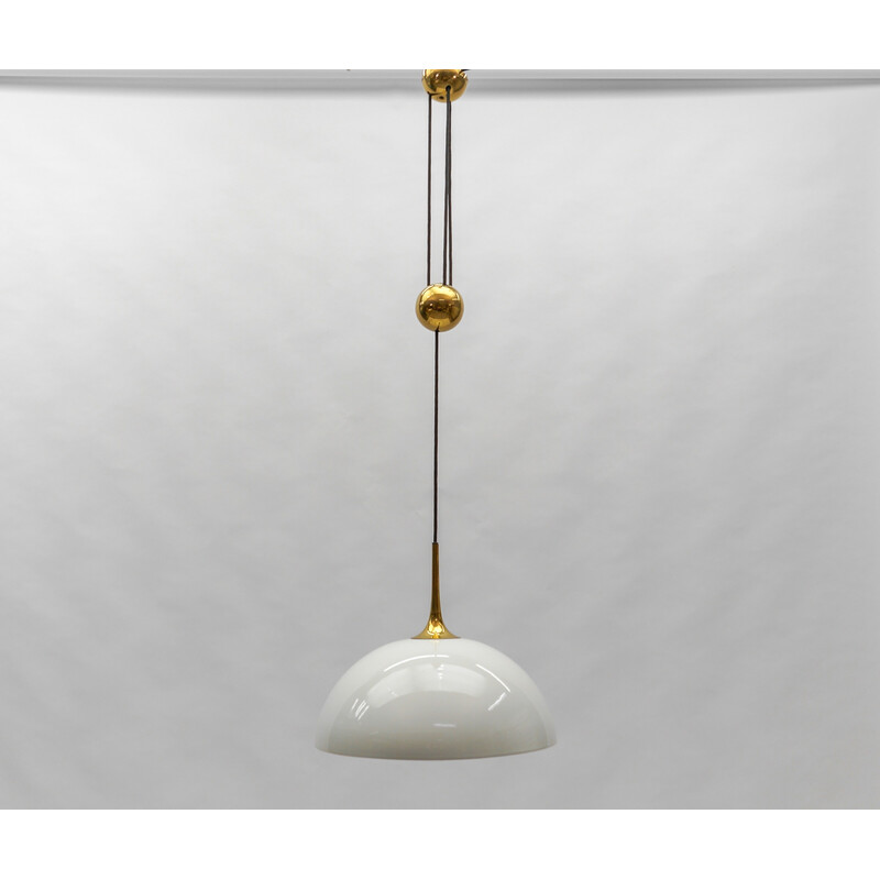 Vintage Posa pendant lamp in brass and ceramic by Florian Schulz, 1970