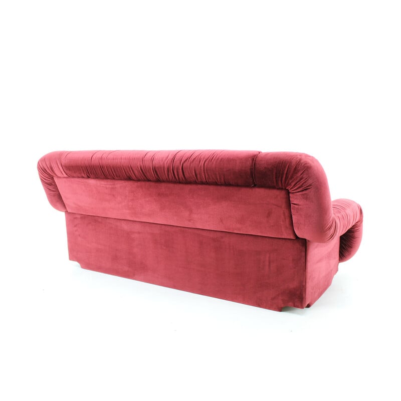 Vintage 3-Sitzer-Sofa aus Samtstoff, Italien 1970