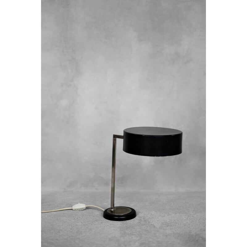 Lampe de bureau vintage en métal noir, Allemagne 1960