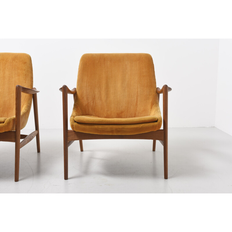 Pair of orange armchairs by Rastad and Relling - 1950s