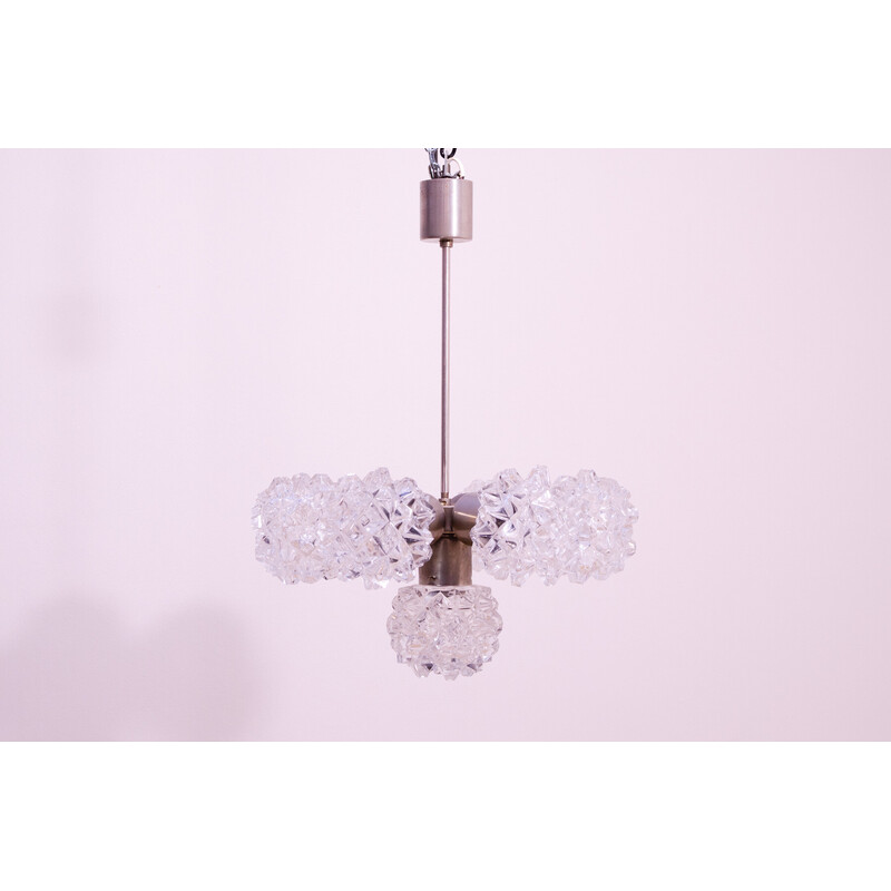 Vintage cut glass chandelier for Kamenický Šenov, Czechoslovakia 1970