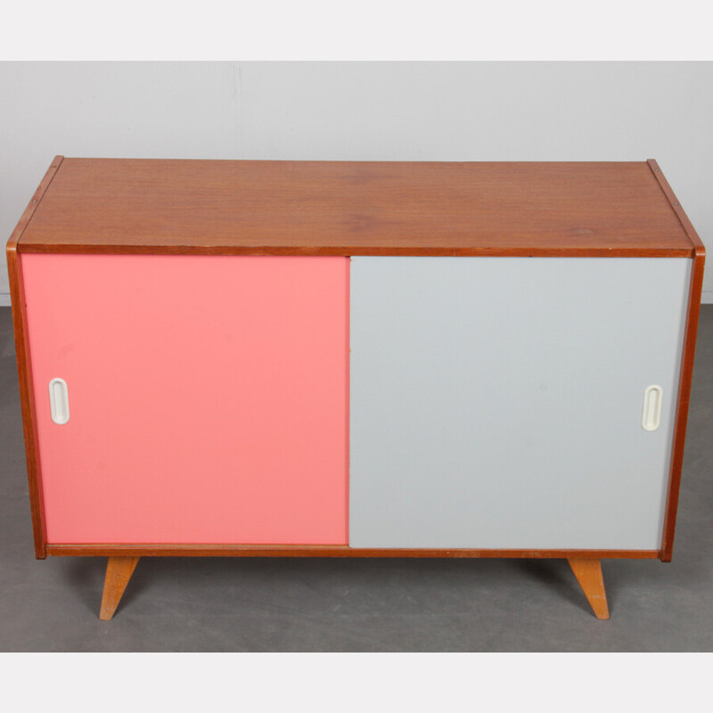 Vintage pink and white model U-452 chest of drawers by Jiri Jiroutek for Interier Praha, Czechoslovakia 1960