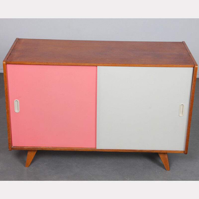 Vintage pink and white model U-452 chest of drawers by Jiri Jiroutek for Interier Praha, Czechoslovakia 1960