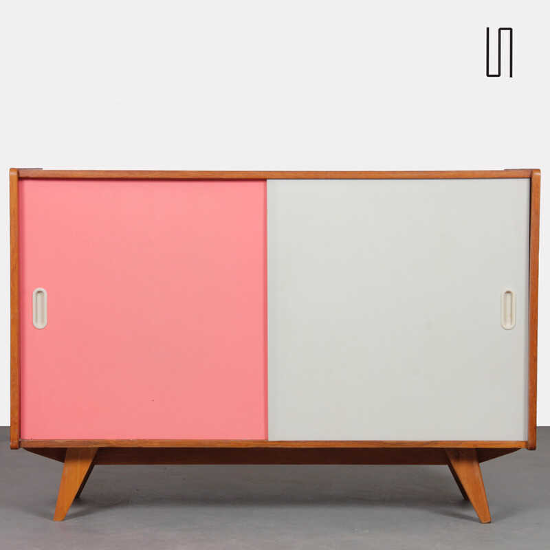 Vintage pink and white model U-452 chest of drawers by Jiri Jiroutek for Interier Praha, Czechoslovakia 1960