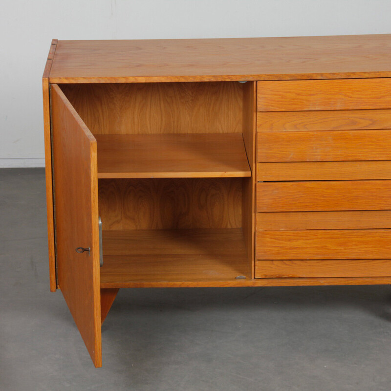 Vintage storage model U-458 in oak by Jiri Jiroutek for Interier Praha, Czechoslovakia 1960