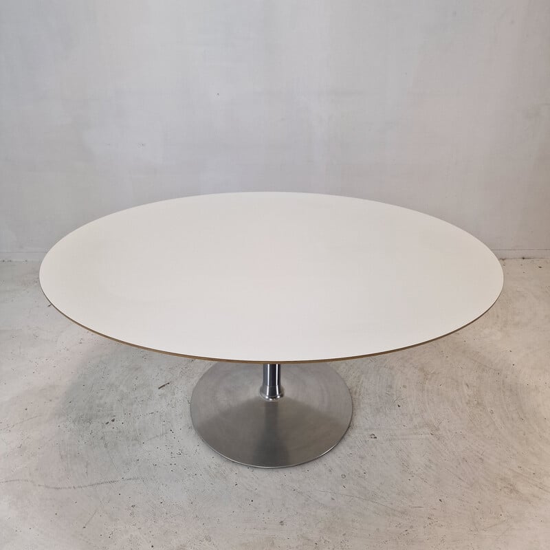 Table à repas vintage ovale en plaquage de bois blanc par Pierre Paulin pour Artifort, 1960