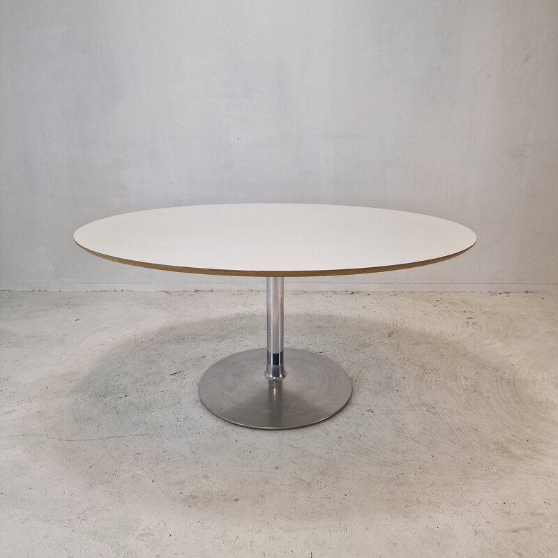 Ovaler Esstisch aus weißem Holzfurnier von Pierre Paulin für Artifort, 1960