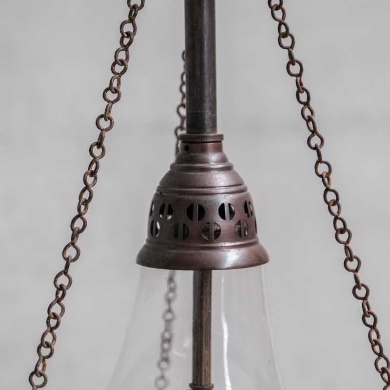 Vintage two-tone pendant lamp, France 1910