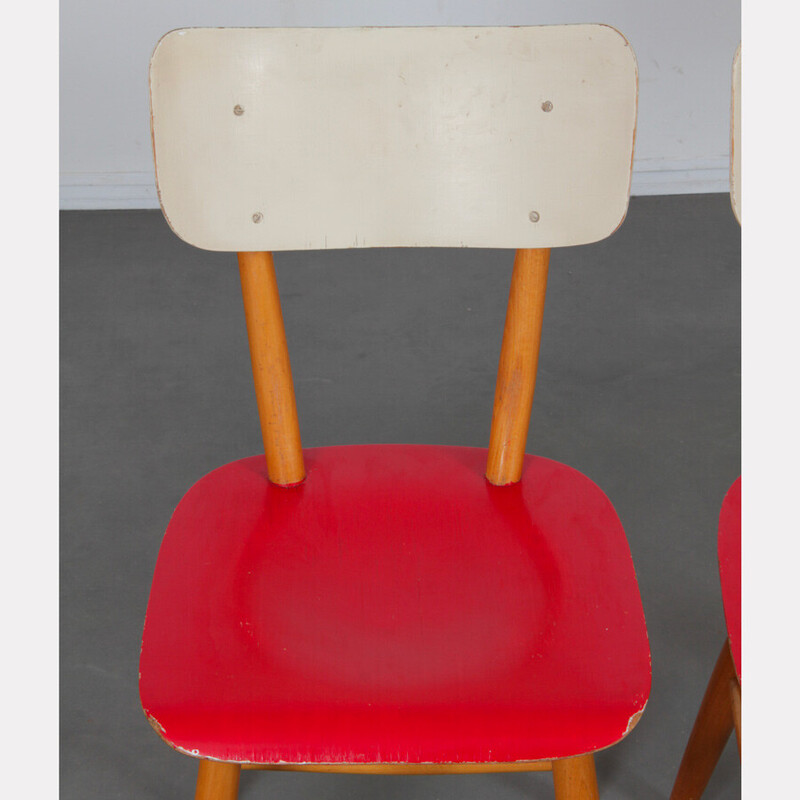 Par de cadeiras de madeira vintage para Ton, Checoslováquia 1960