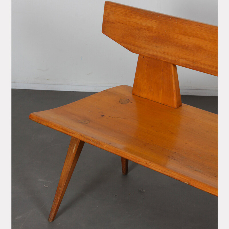 Vintage solid pine bench by Jacob Kielland-Brandt for I. Christiansen, 1960