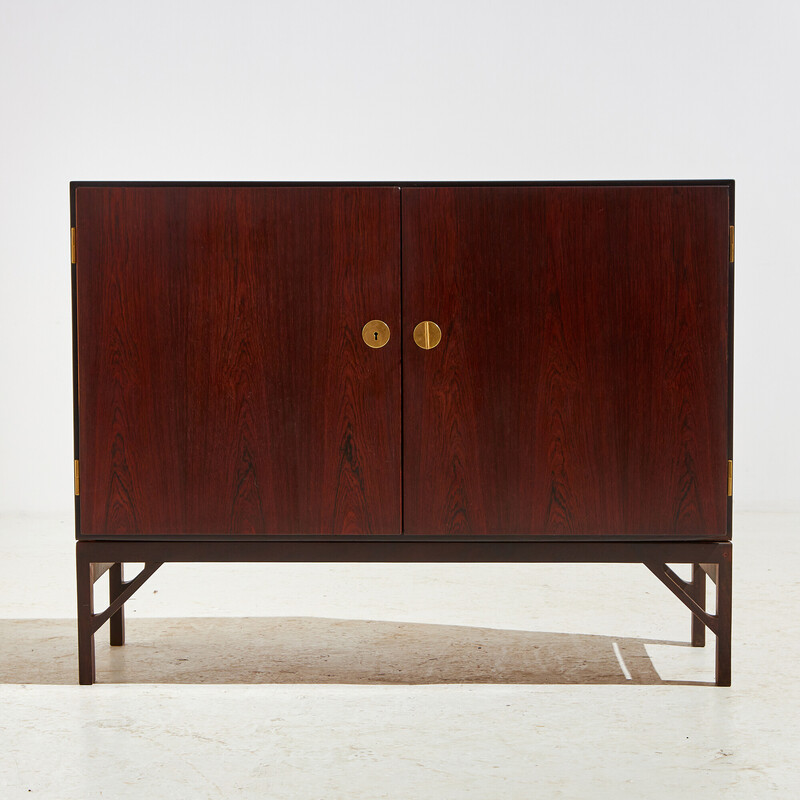 Vintage model A 232 wardrobe in rosewood and brass by Børge Mogensen for Fdb Møbler, 1960