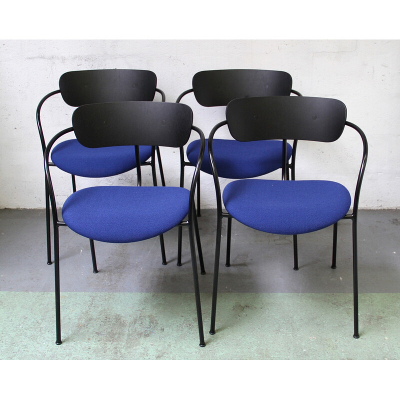 Vintage Pavilion AV4 chair in black stained metal and wood by Anderss and Voll for & Tradition