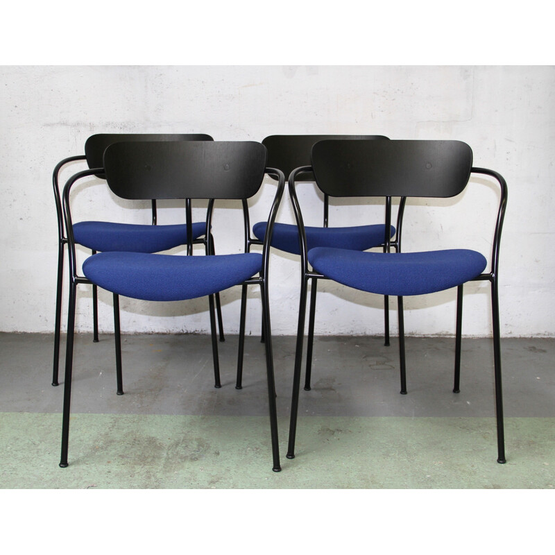 Vintage Pavilion AV4 chair in black stained metal and wood by Anderss and Voll for & Tradition