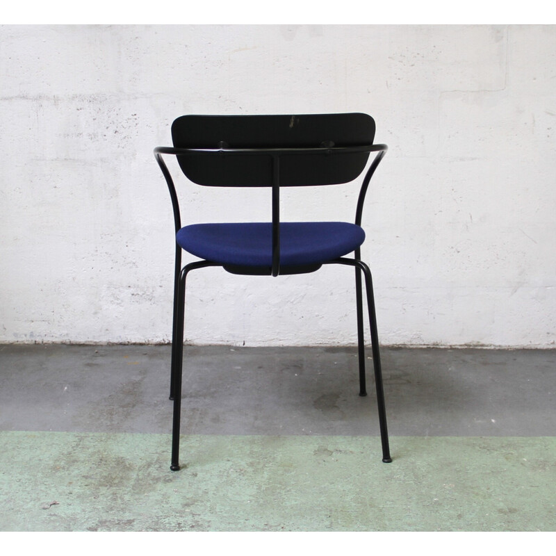 Cadeira vintage Pavilion AV4 em metal manchado de preto e madeira por Anderss et Voll para