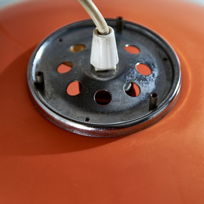 Vintage Space Age orange floor lamp in plastic and metal by Harvey Guzzini for Meblo, 1968