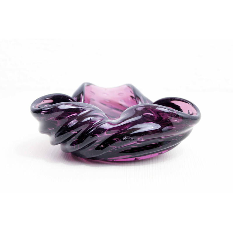 Vintage purple Murano glass ashtray, 1960