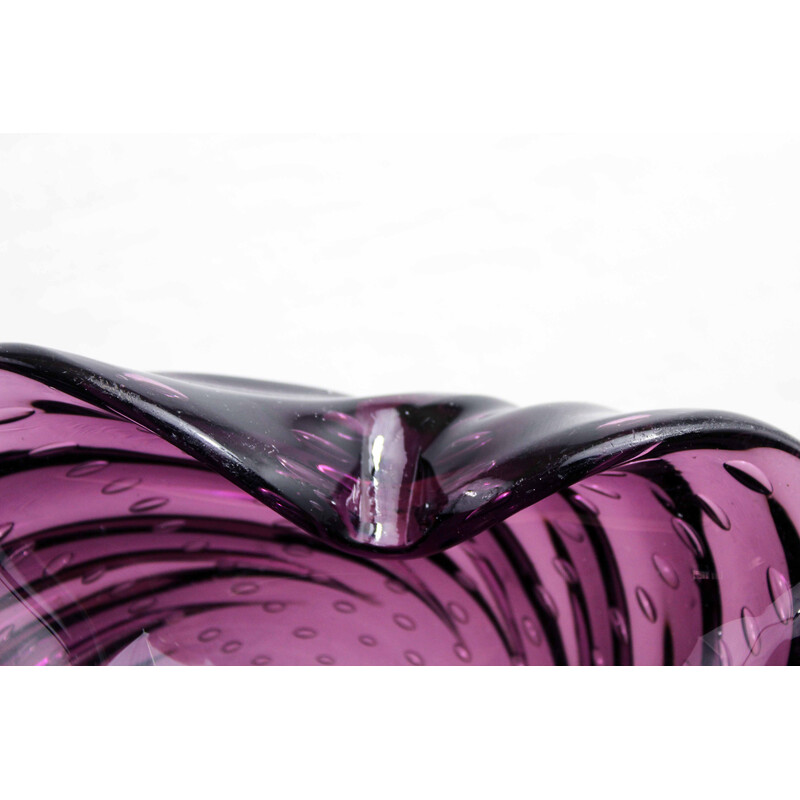 Vintage purple Murano glass ashtray, 1960