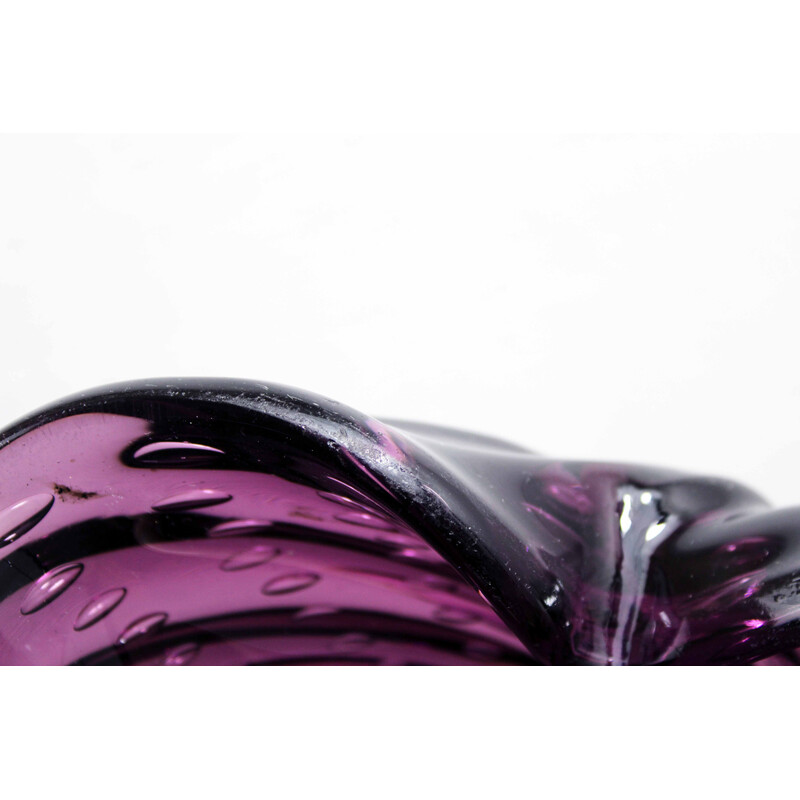 Vintage purple Murano glass ashtray, 1960