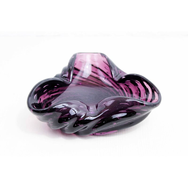 Vintage purple Murano glass ashtray, 1960