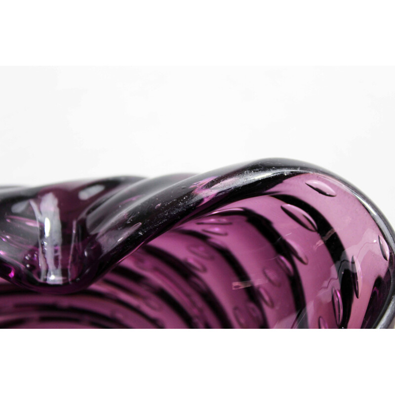 Vintage purple Murano glass ashtray, 1960