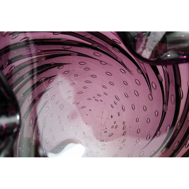 Cendrier vintage en verre de Murano violet, 1960