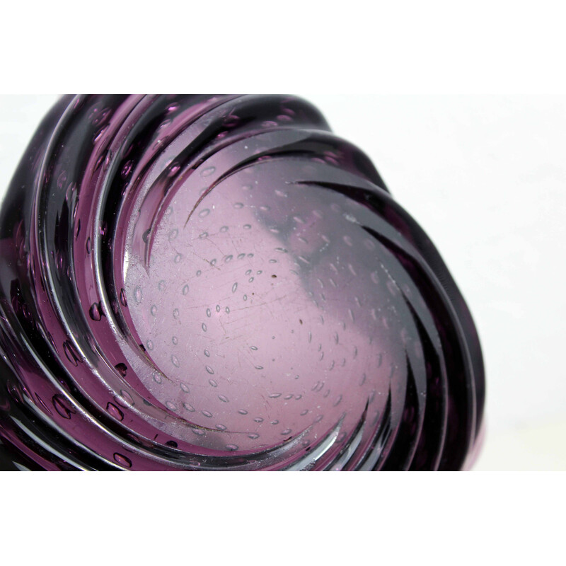 Vintage-Aschenbecher aus violettem Muranoglas, 1960