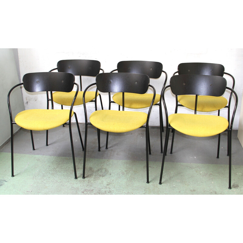 Vintage Pavilion AV4 chair in black stained metal and wood by Anderss and Voll for & Tradition