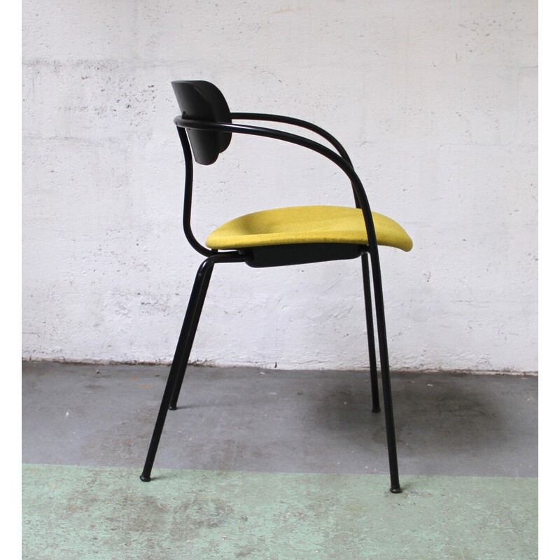 Vintage Pavilion AV4 chair in black stained metal and wood by Anderss and Voll for & Tradition