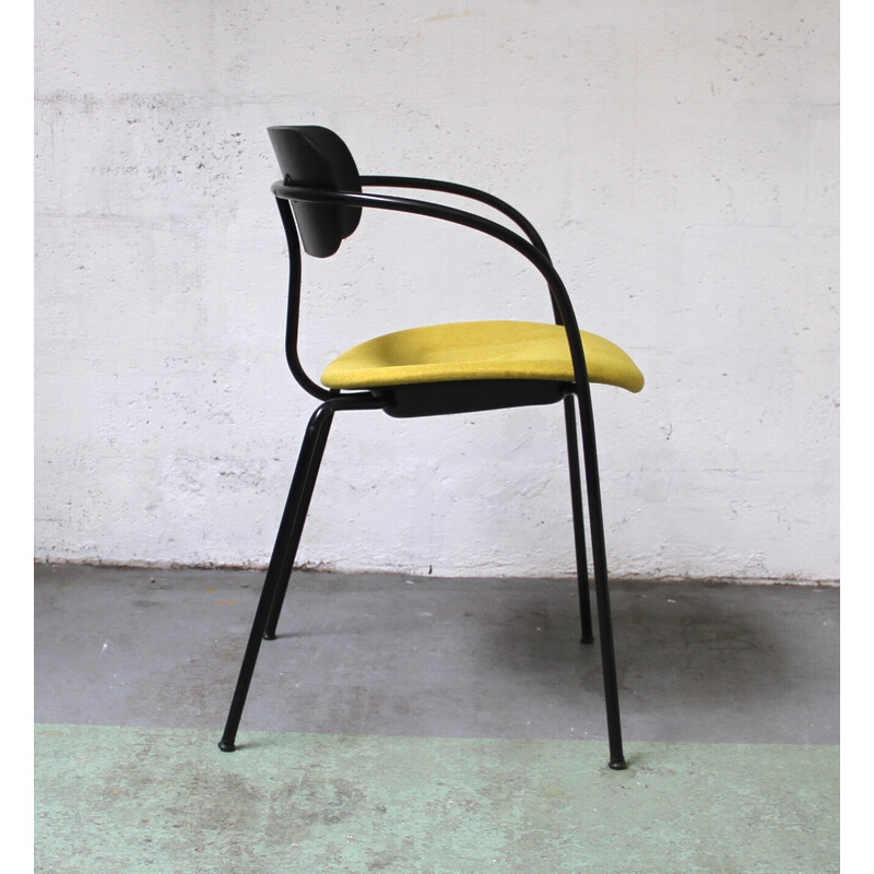 Vintage Pavilion AV4 Stuhl aus schwarz gebeiztem Metall und Holz von Anderss und Voll für