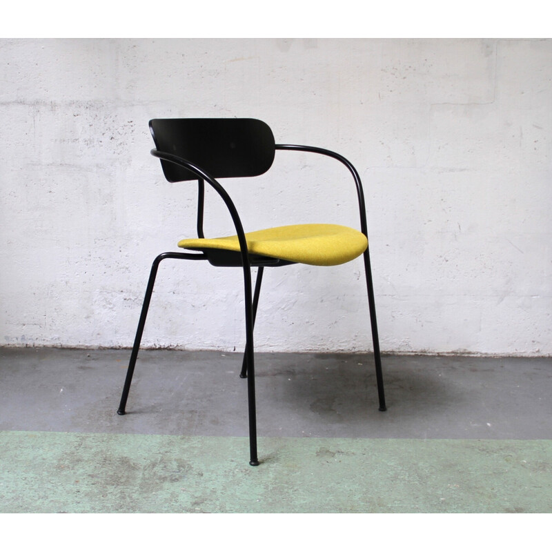 Vintage Pavilion AV4 chair in black stained metal and wood by Anderss and Voll for & Tradition