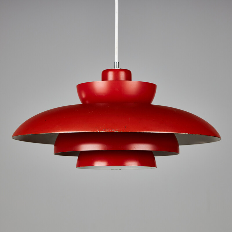 Vintage "Penta" aluminum pendant lamp by Jo Hammerborg for Fog and Mørup, 1970