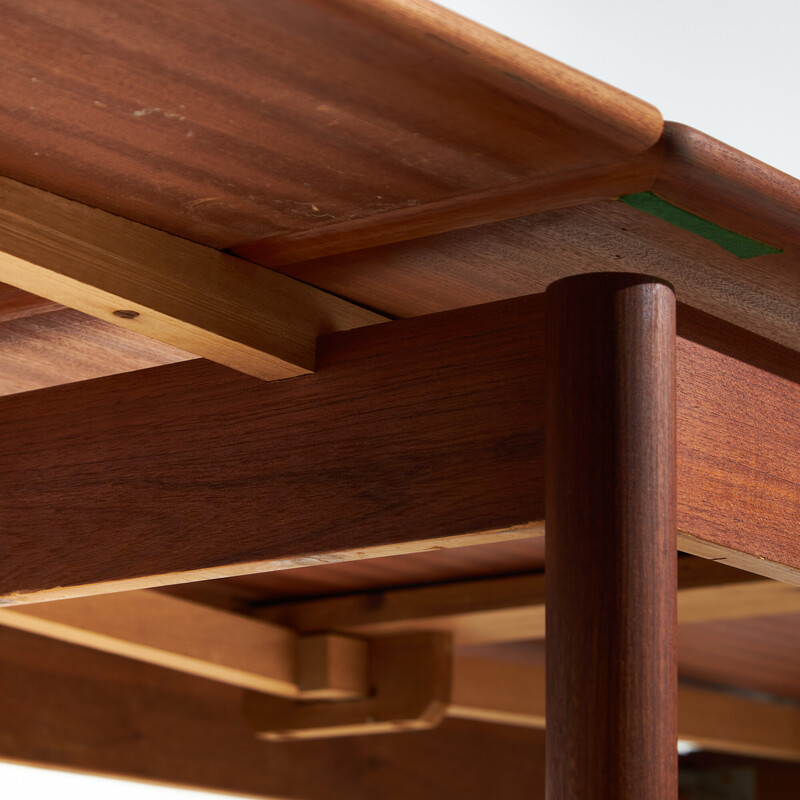 Vintage teak dining table with 2 extensions, 1960