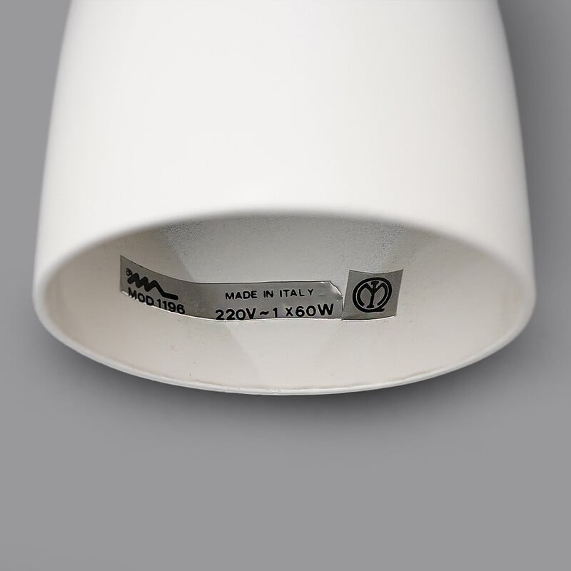 Paar "1196" wandlampen in wit metaal van Elio Martinelli voor Martinelli, Italië 1970