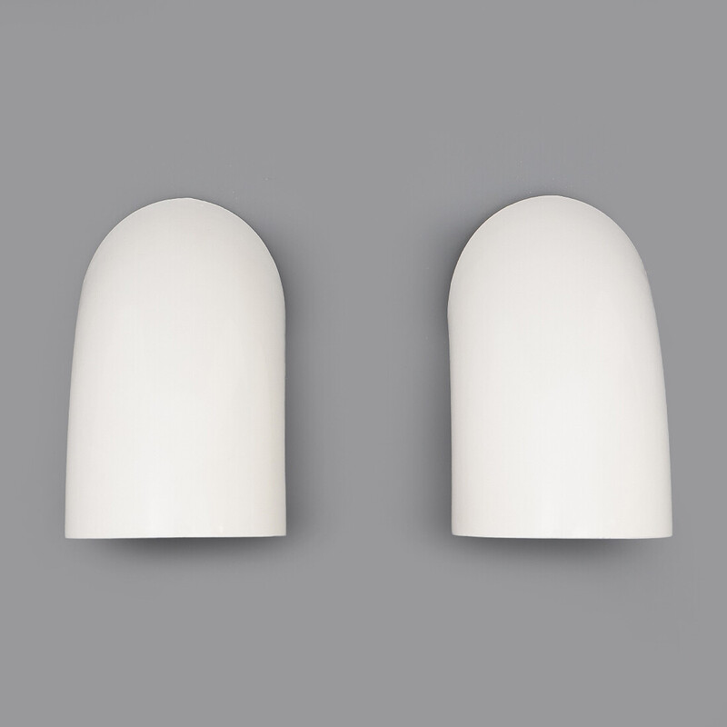 Pair of "1196" wall lamp in white metal by Elio Martinelli for Martinelli, Italy 1970