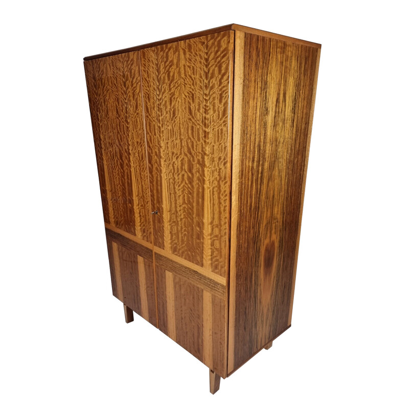 Vintage walnut wood cabinet by Frantisek Mezulanik for Novy Home, 1975